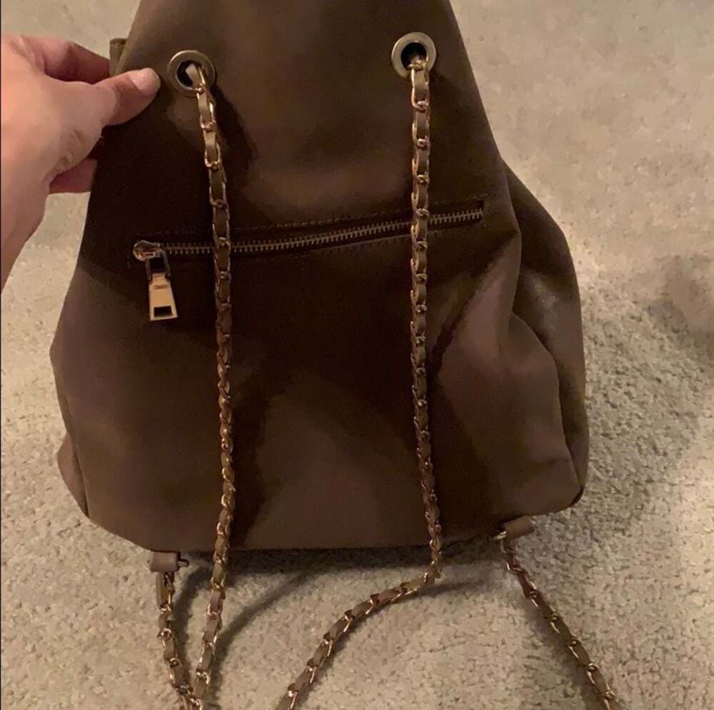 Chocolate Brown Bucket Bag • Quiet Luxury Minimalist Chain Strap Slouchy Backpac